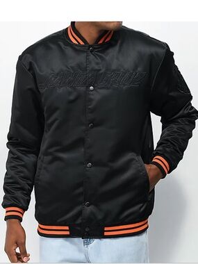 Santa Cruz Skateboards Bomber Jacket with Orange Trim